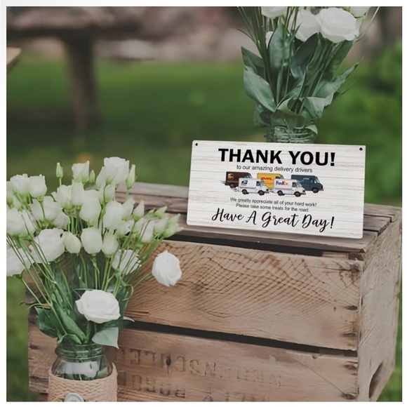 Thank You Delivery Drivers Sign | Size: 12” X 6” | Wood less than 1 pound - Picture 5 of 6